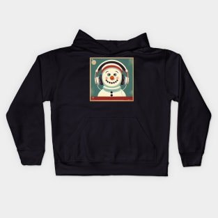 Vintage Snowman Unique Winter Music Lover Gift Kids Hoodie